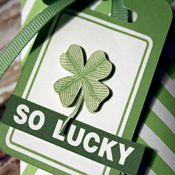 So Lucky Tag and box.  Made using the digital kit Miso Lucky by Peppermint Creative