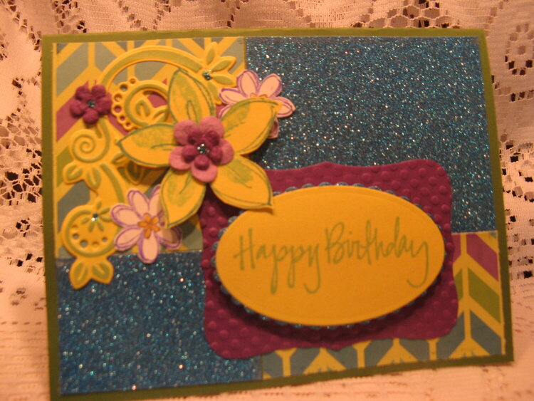 glitter paper birthday flowers