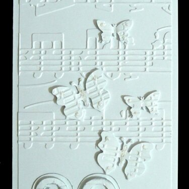 Embossed white on white 80th birthday card