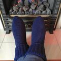 Crocheted slipper socks
