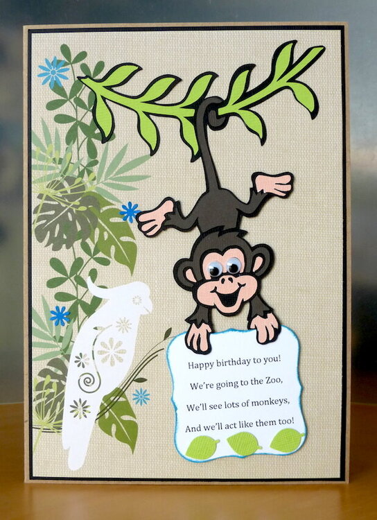 Monkey birthday card