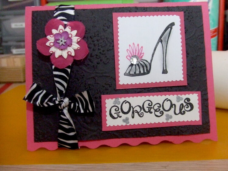 Zebra Girly Card