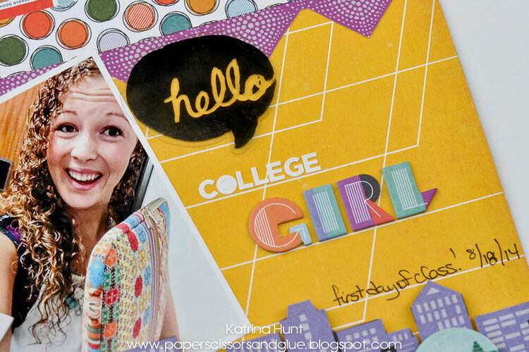 Hello College Girl-Therm O Web and Basic Grey