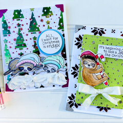 Sloth Christmas Cards with DecoFoil and Netwon's Nook
