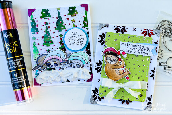 Sloth Christmas Cards with DecoFoil and Netwon&#039;s Nook