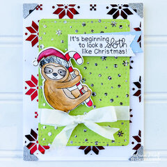 Sloth Christmas Cards with DecoFoil and Netwon's Nook