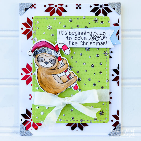 Sloth Christmas Cards with DecoFoil and Netwon&#039;s Nook