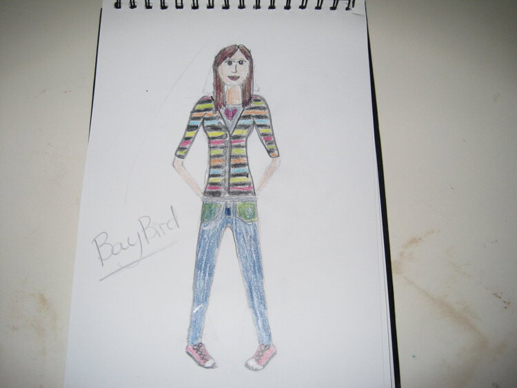 colorful striped sweater w/ skinny jeans