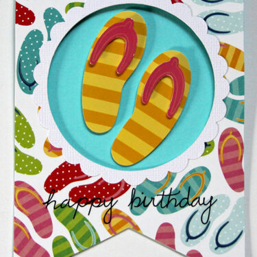 Flip Flops Banner Shaped Birthday Card *Pebbles*