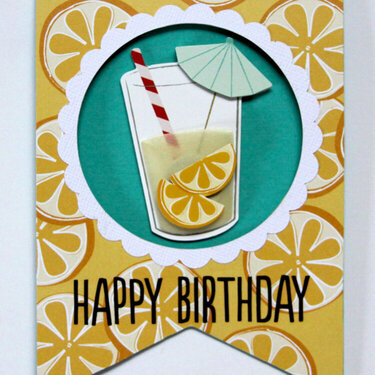 Lemonade Banner Shaped Birthday Card *Pebbles*