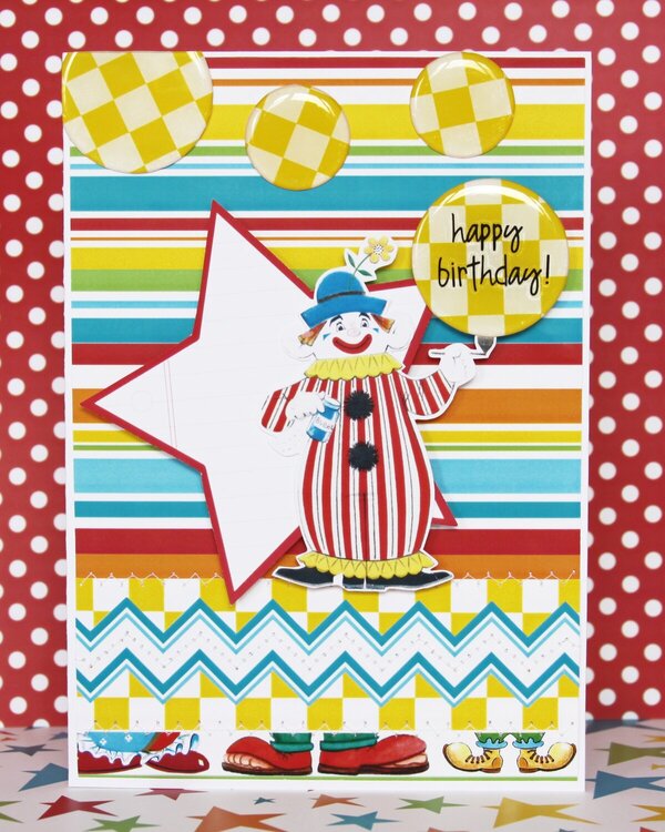 Happy Birthday Clown Card *Pretty Little Studio*