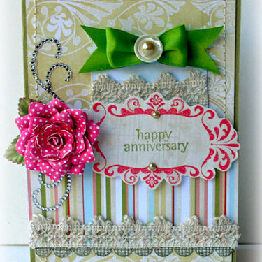 Happy Anniversary - Invitation w/Pull Out Tag tucked in