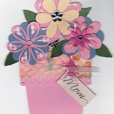 Mother&#039;s day flower pot card