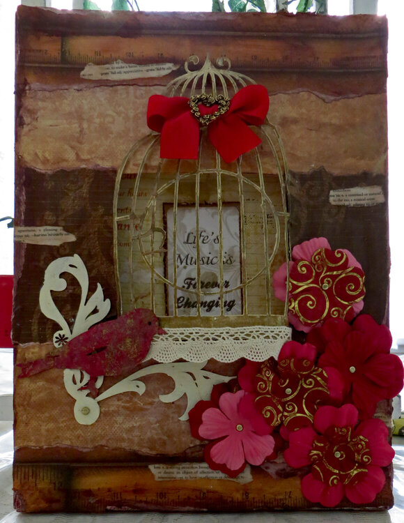 Altered canvas using Quick Quotes Club Q for July