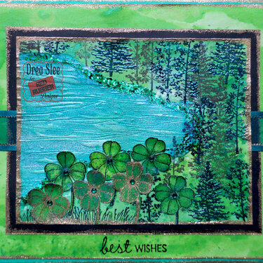 Green Best Wishes Card ~ Red Rubber Designs DT