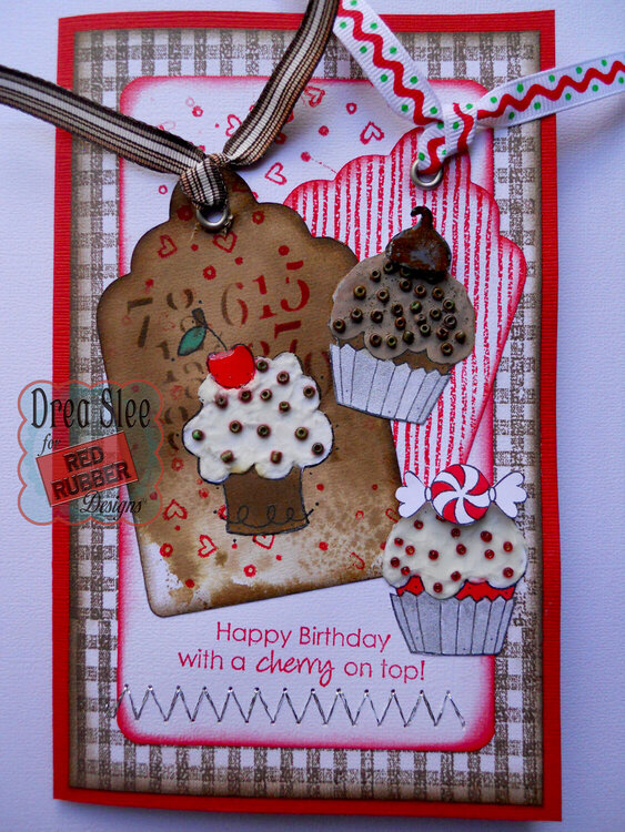 Cupcakes Birthday Card ~ Red Rubber Designs DT