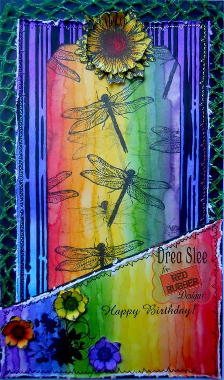 Eclectic Rainbow Card ~ Red Rubber Designs