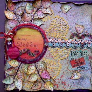 Happy Birthday Fall Card ~ Red Rubber Designs DT