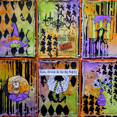 Haunted Halloween ATC&#039;s ~ Red Rubber Designs DT