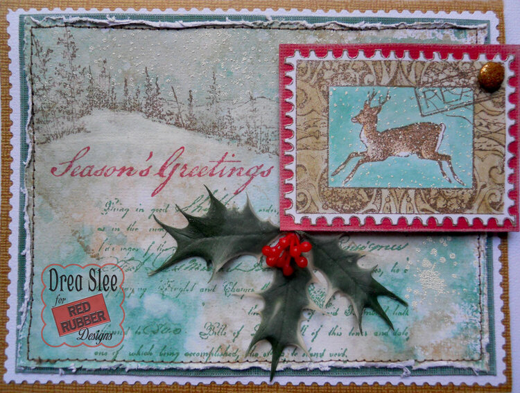 Holiday Collage Card ~ Red Rubber Designs DT