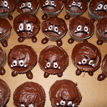 Chocolate Goomba Cupcakes