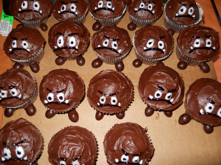Chocolate Goomba Cupcakes