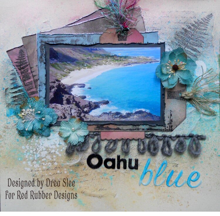 Oahu Blue ~ Red Rubber Designs DT