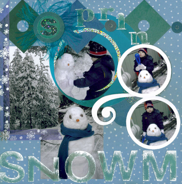 Spring snowman (Left) Opened