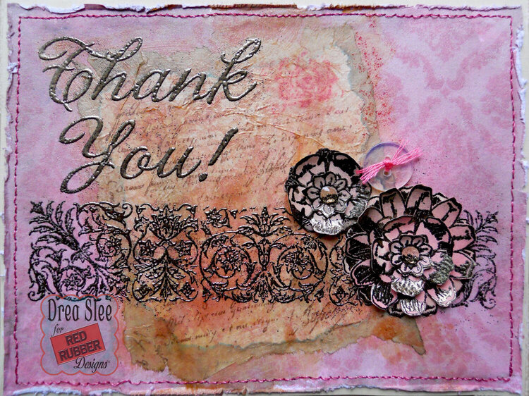 Victorian Thank You Card ~ Red Rubber Designs DT
