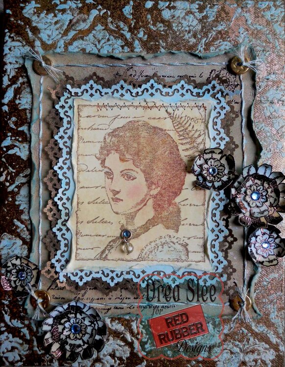 Victorian Collage Canvas ~ Red Rubber Designs DT