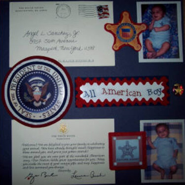 AJs Scrapbook page 13--ALL AMERICAN