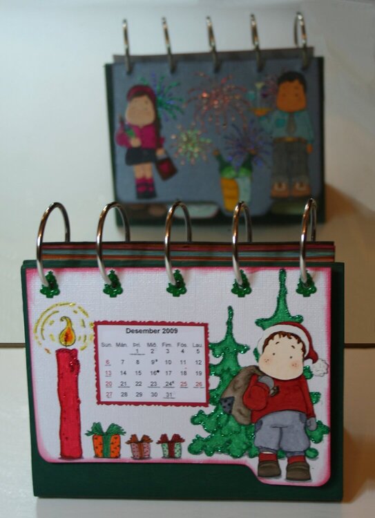 Calendar of Magnolia stamps (in front of a mirror)