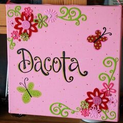 Canvas sign for girl