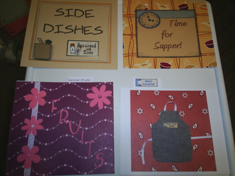 altered recipe dividers for box