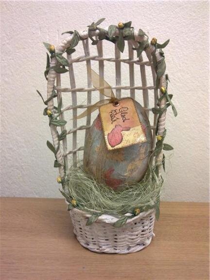 Altered Easter Egg in basket