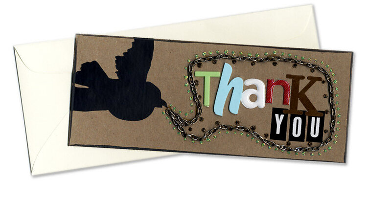Thank You note with chain