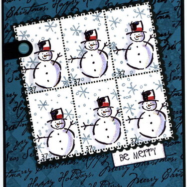 Snowman Faux Postage - Anna Wight