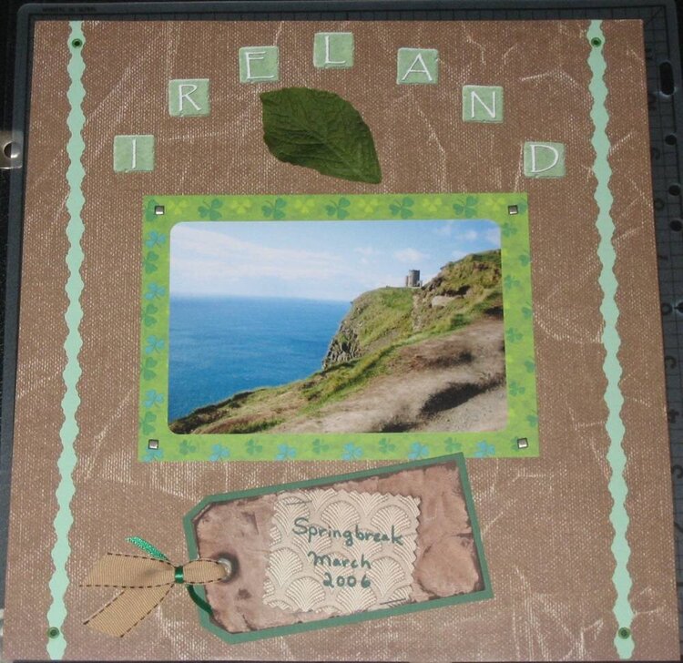 Ireland Page from Ireland Kit @ my scrapping class