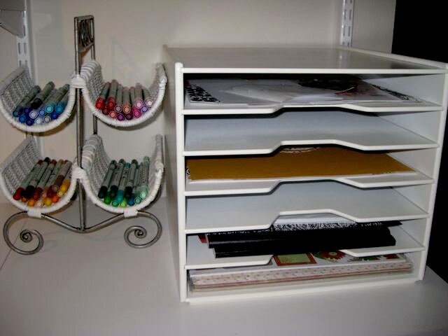ZIG Pen Storage and In-Progress Paper Shelves