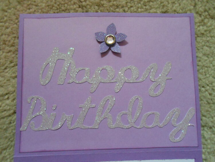 Inside of card, top flap