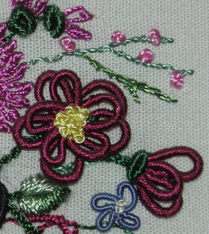 Close up of Brazilian Embroidery flower