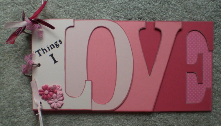 Front of &quot;LOVE&quot; chipboard book