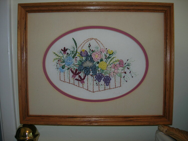 Full pic of the Basket of Flowers - Brazilian Embroidery
