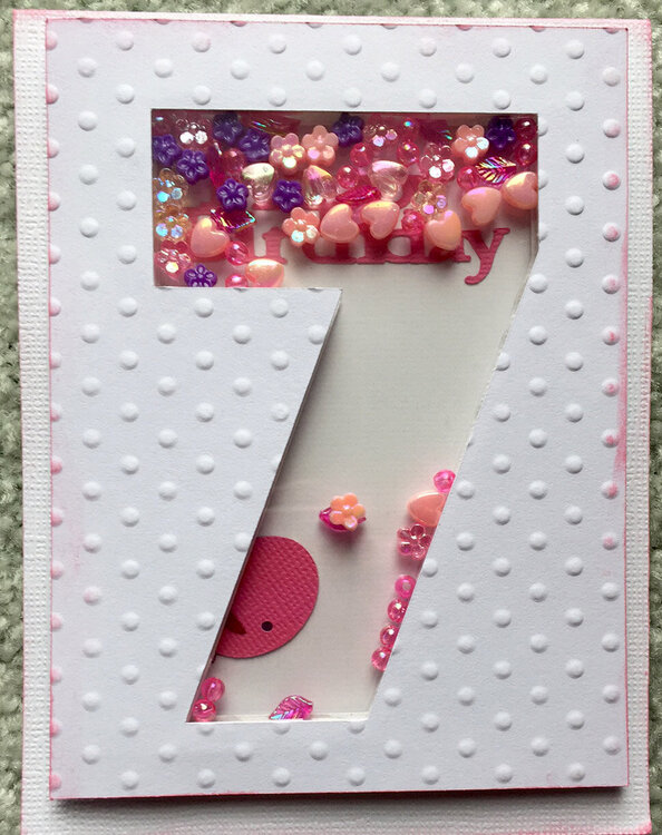 Front of Shaker card with beads at top