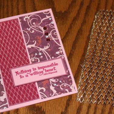 Card with beaded lace technique using micro beads