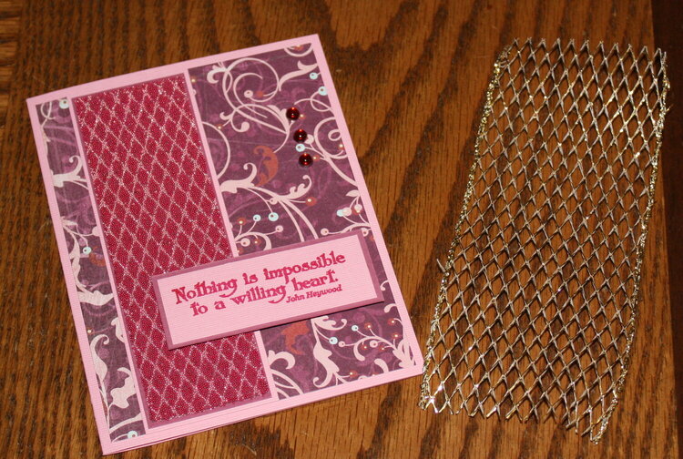 Card with beaded lace technique using micro beads