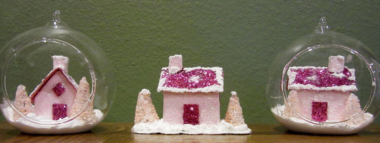 Mini glitter houses