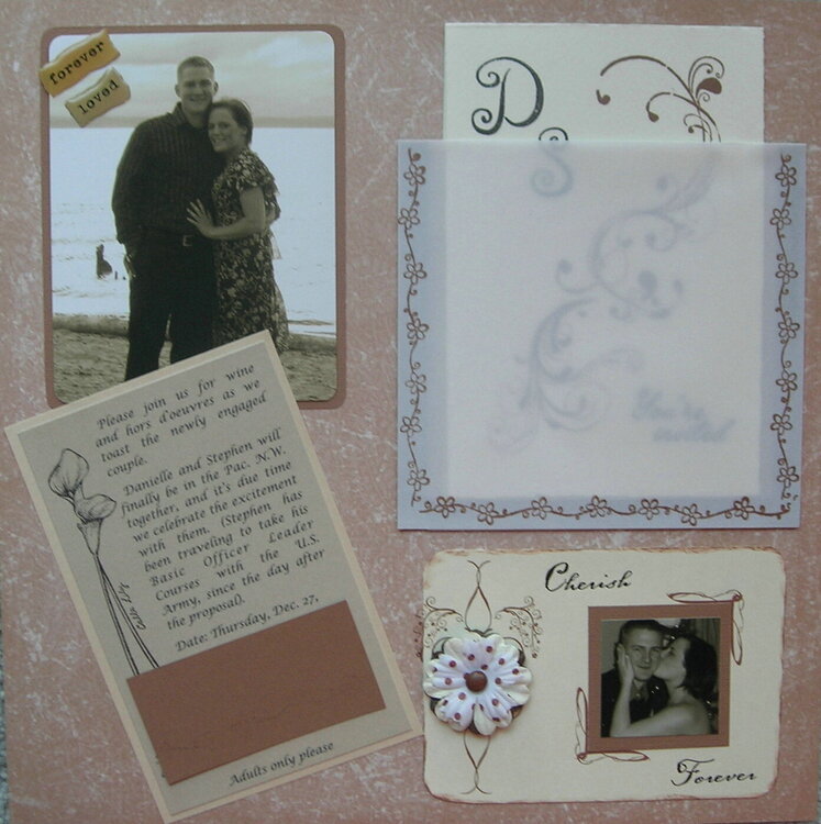Left side of Two page layout Engagement Party