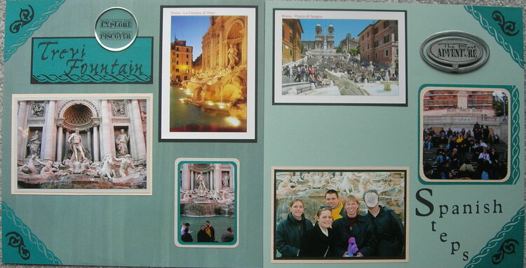 Two page layout: Trevi Fountain and Spanish Steps