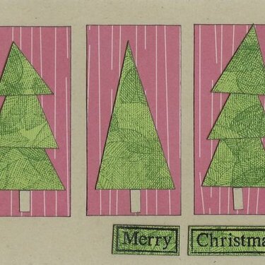 winter card - christmas trees
